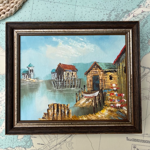 Vintage Framed Seascape Oil on Canvas Original Artwork - Picture 3 of 4